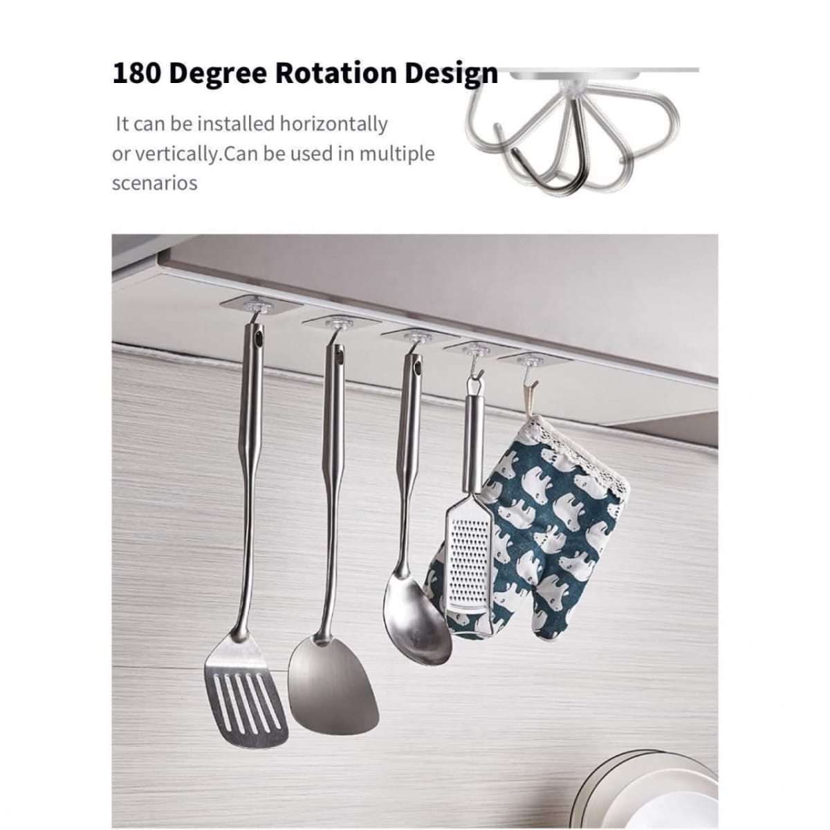 الهوك الشفاف بديل المسامير اللاصق باكت 10 قطع ( برأس معدن ) - الصورة 7