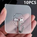 الهوك الشفاف بديل المسامير اللاصق باكت 10 قطع ( برأس معدن )