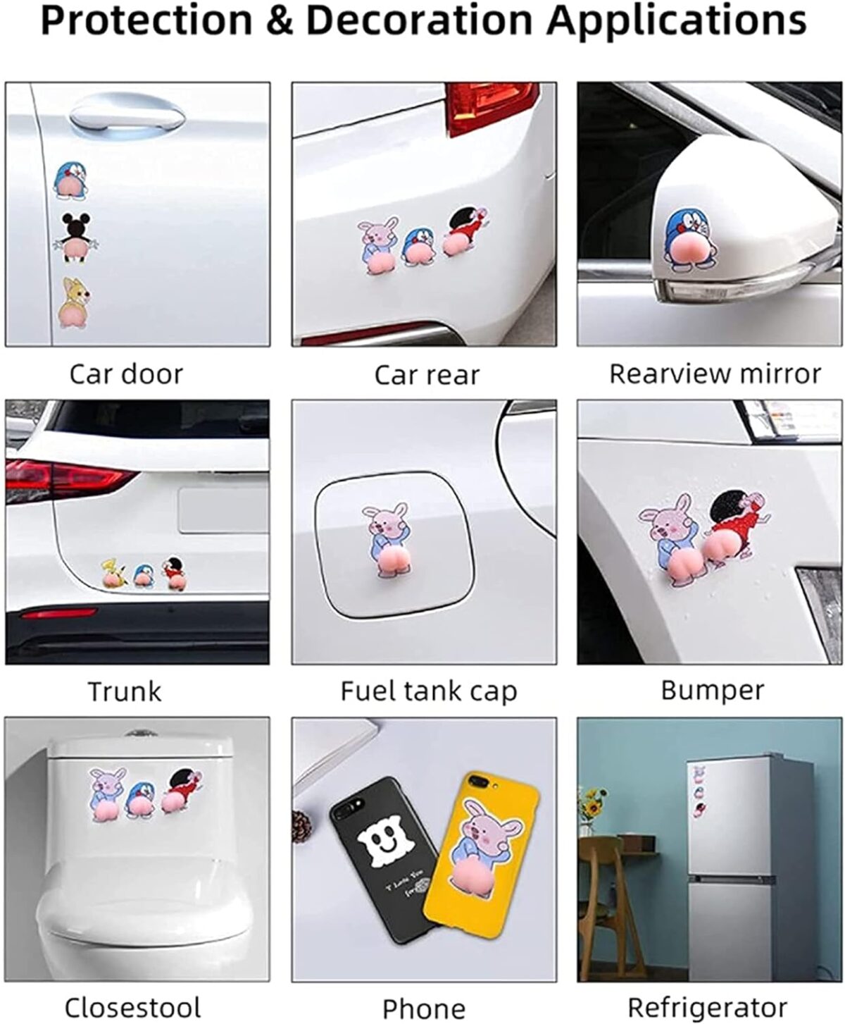 ⁦Car Anti-collision Cartoon Sticker⁩ - الصورة ⁦11⁩